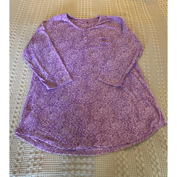 Women’s Pajama Gown Fleece Purple Size ? XL Oversized Relaxed Fit Comfortable - Picture 10 of 10